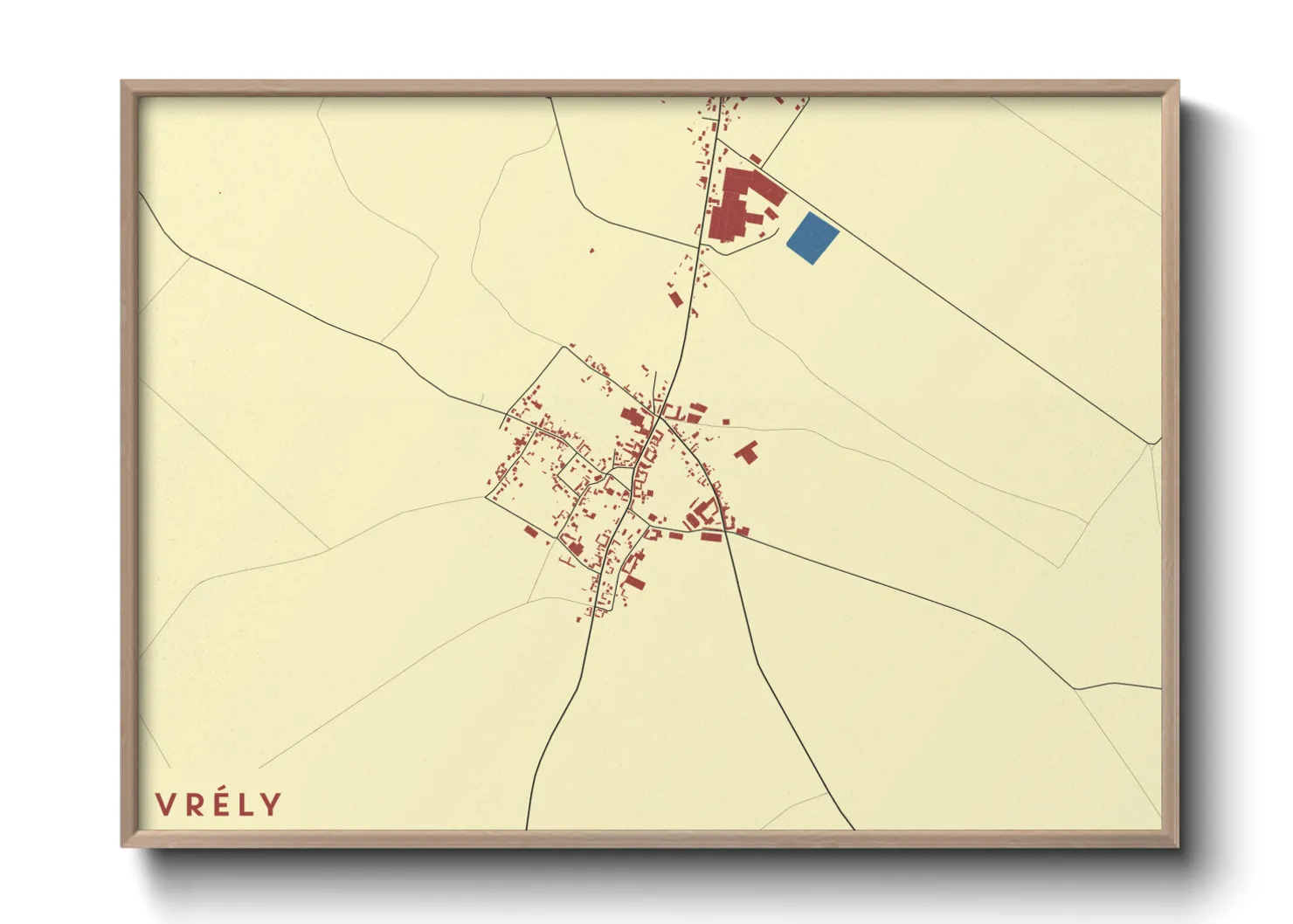 Une affiche de carte sur Vrély