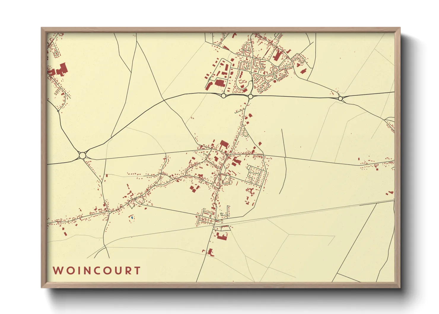 Une affiche de carte sur Woincourt