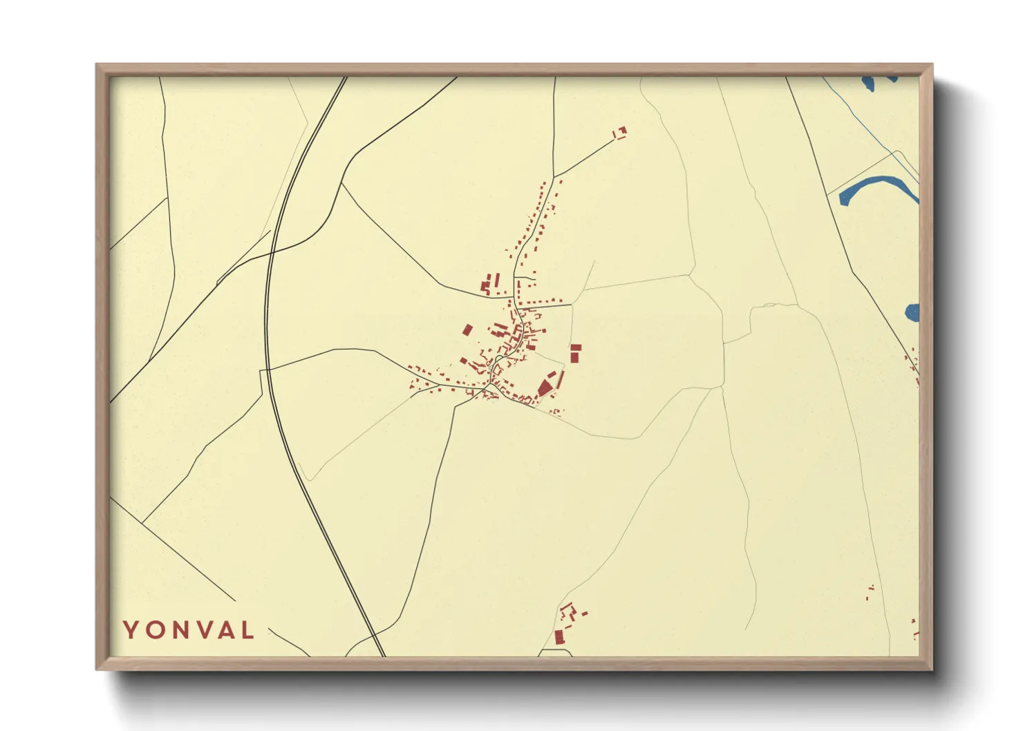 Une affiche de carte sur Yonval