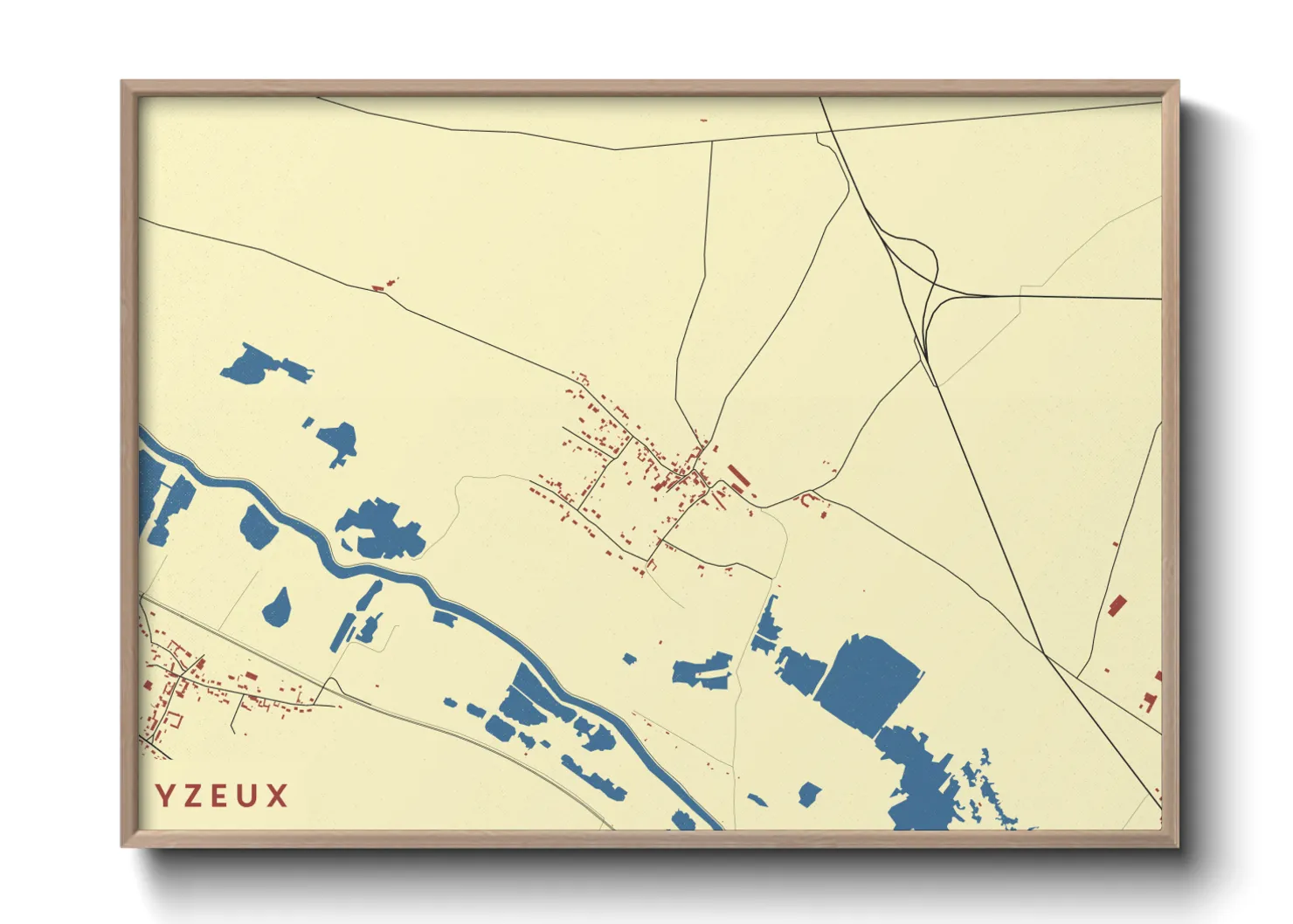 Une affiche de carte sur Yzeux