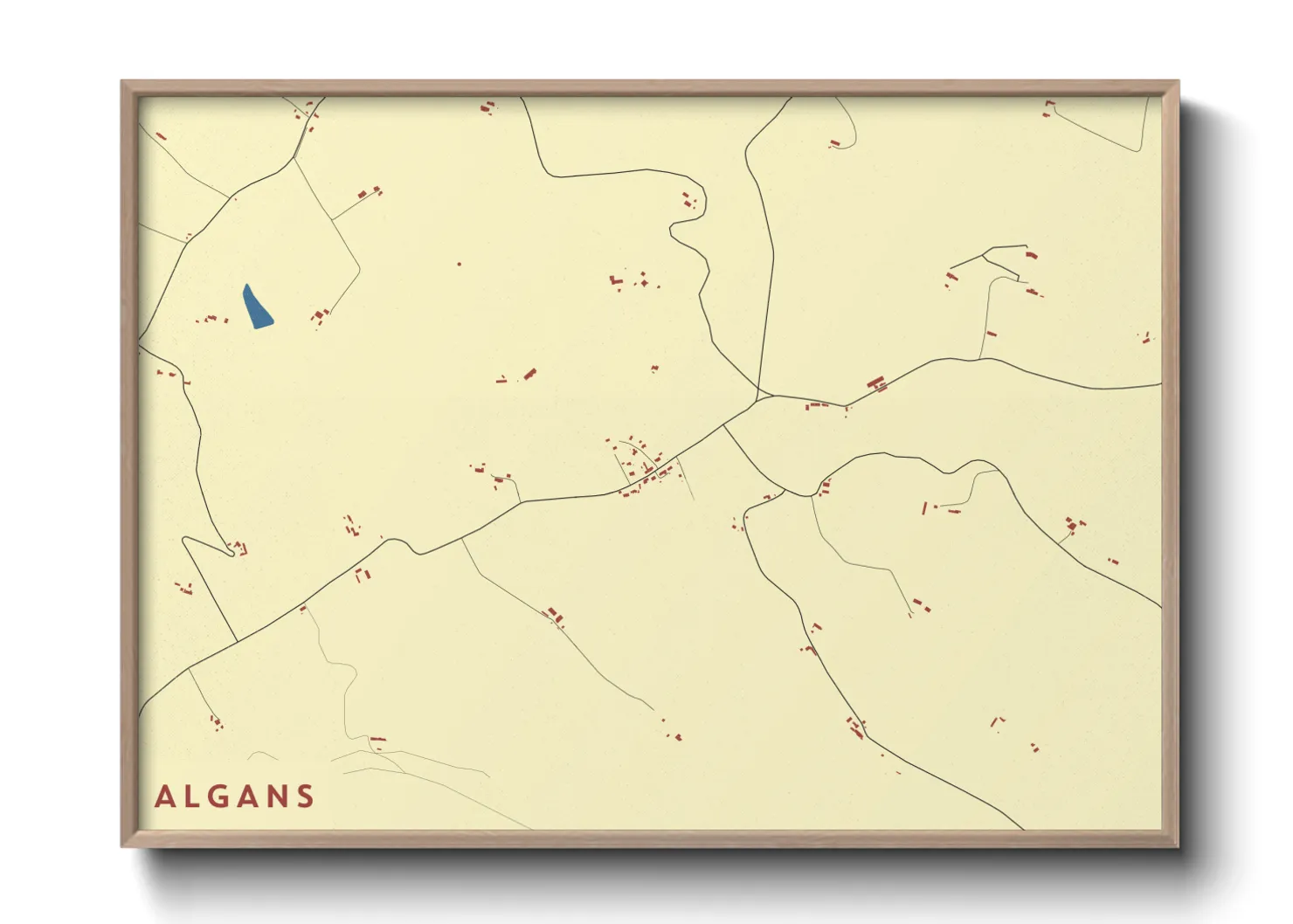 Une affiche de carte sur Algans