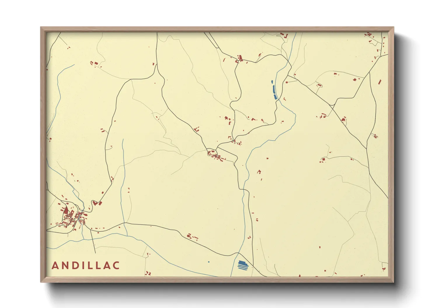 Une affiche de carte sur Andillac