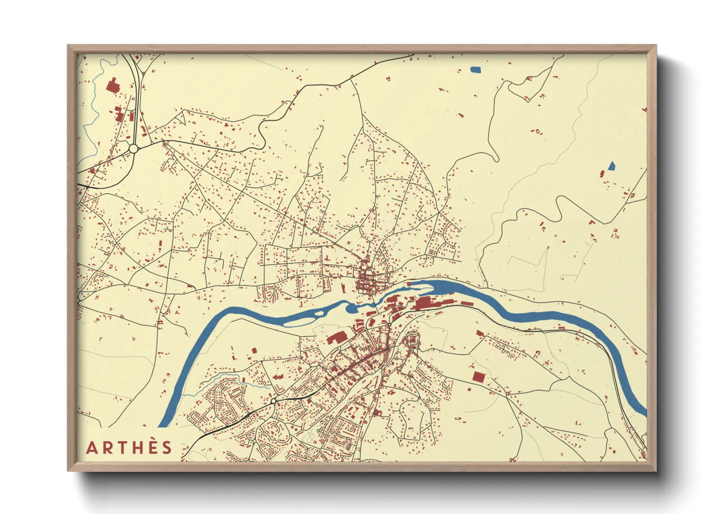 Une affiche de carte sur Arthès