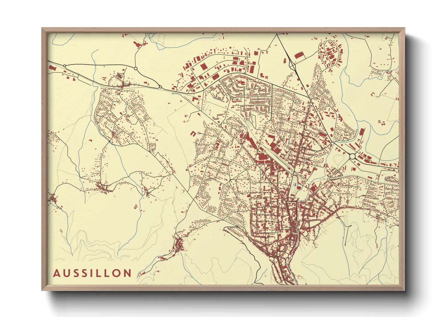 Une affiche de carte sur Aussillon
