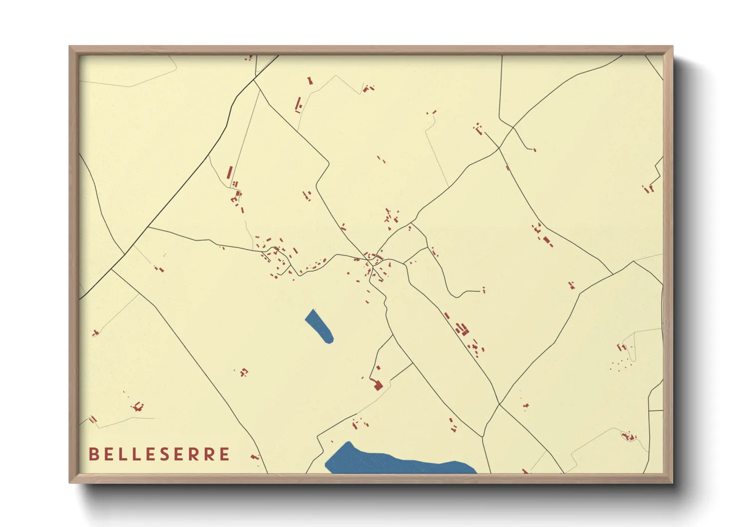 Une affiche de carte sur Belleserre