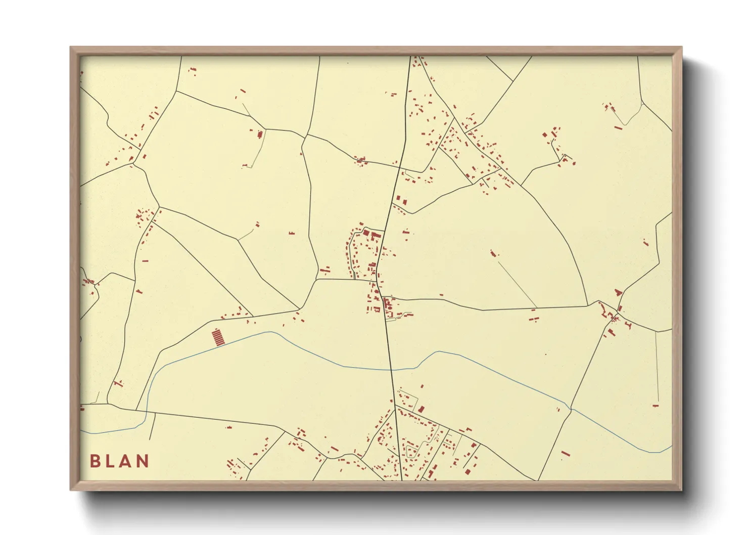 Une affiche de carte sur Blan