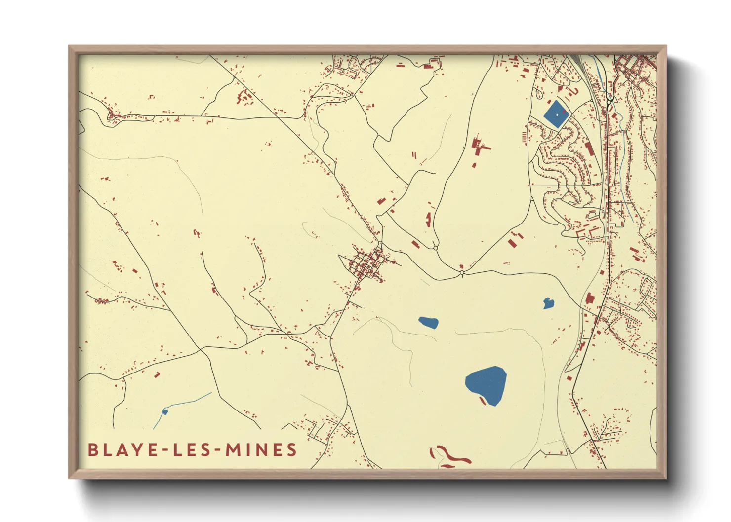 Une affiche de carte sur Blaye-les-Mines