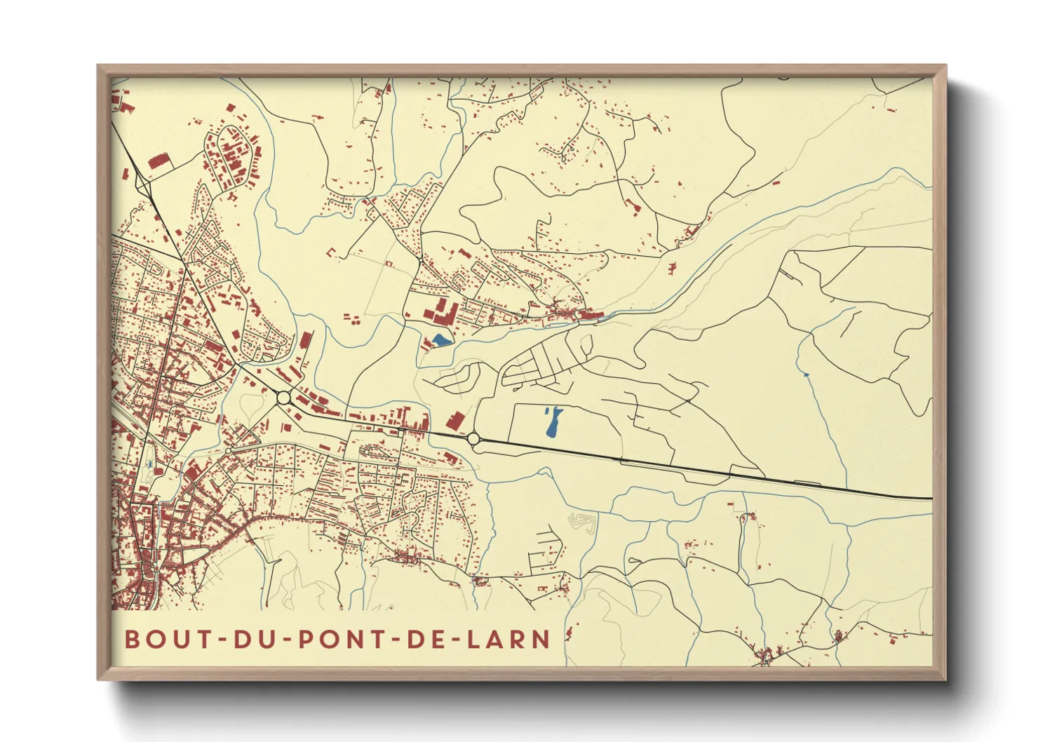 Une affiche de carte sur Bout-du-Pont-de-Larn