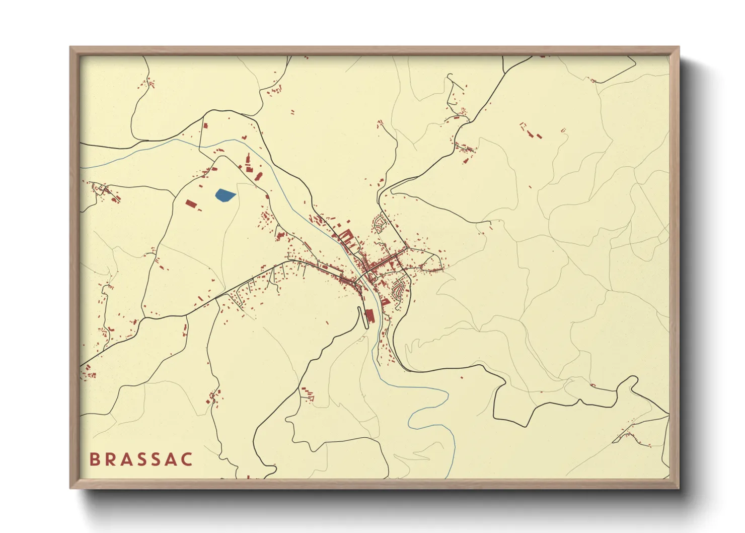 Une affiche de carte sur Brassac