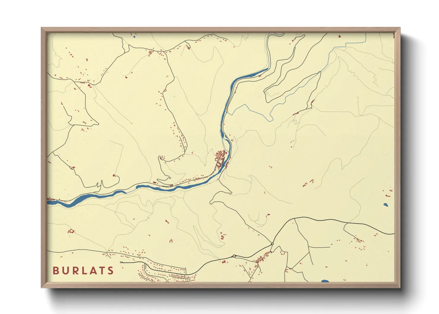 Une affiche de carte sur Burlats