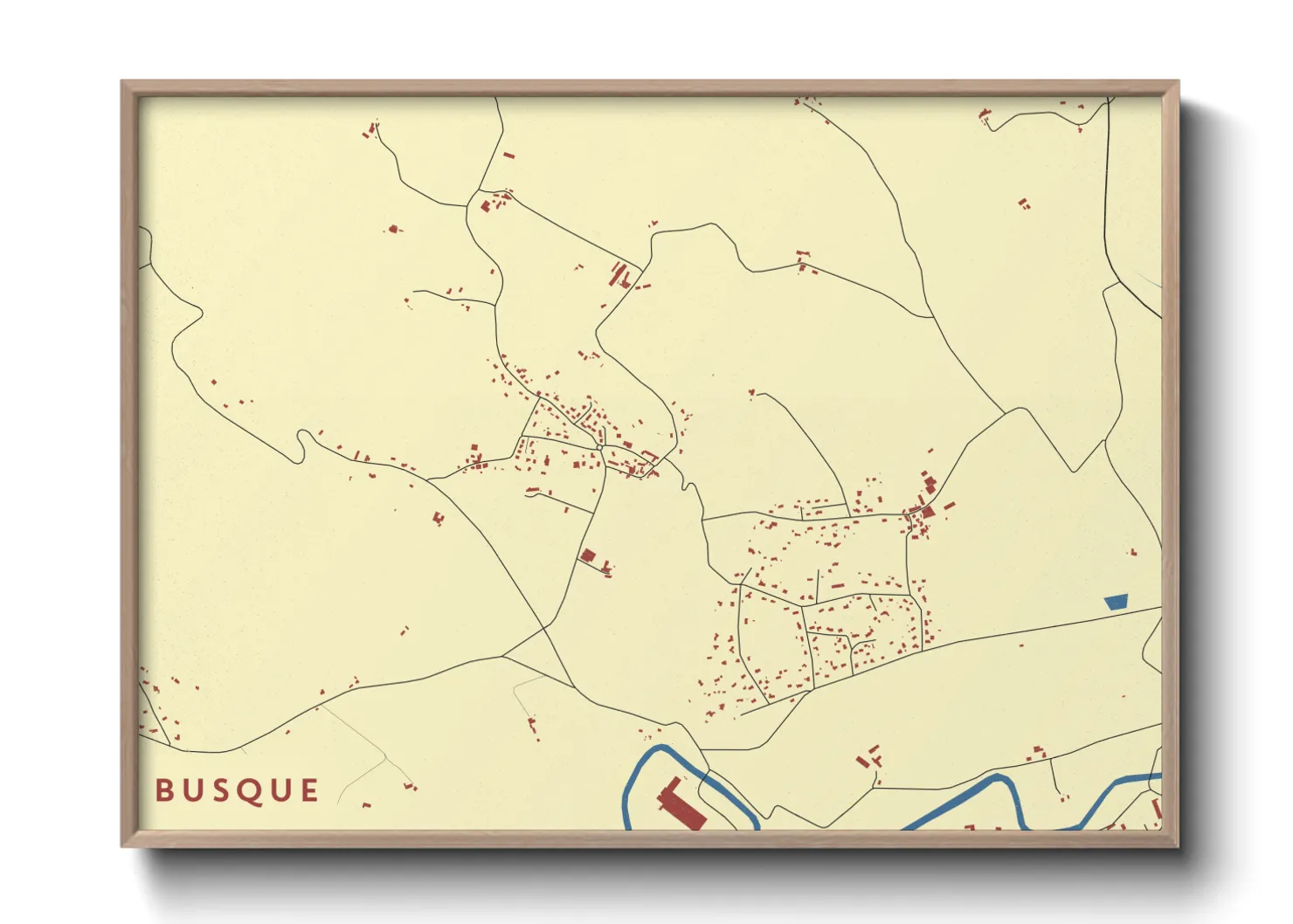 Une affiche de carte sur Busque