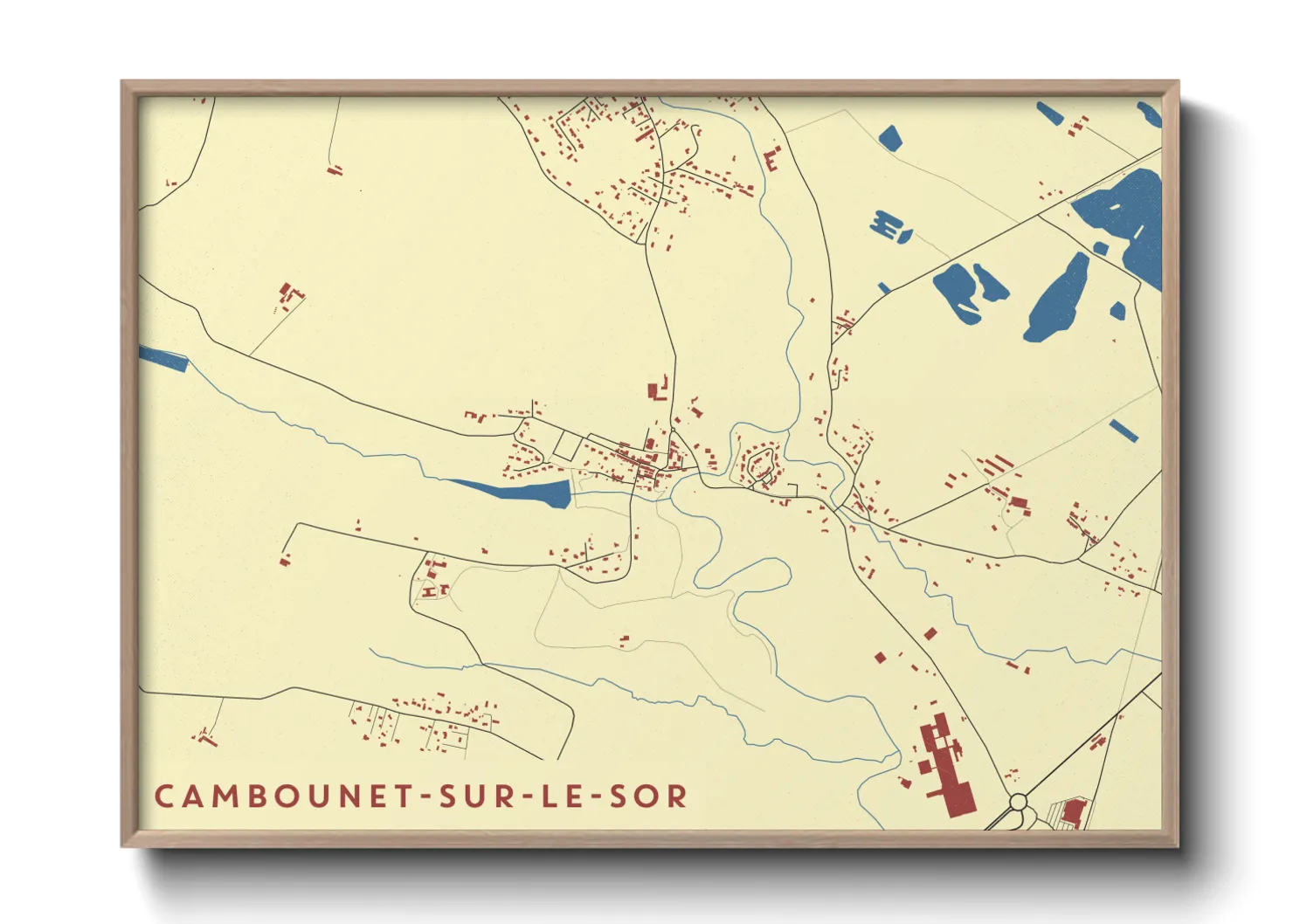 Une affiche de carte sur Cambounet-sur-le-Sor