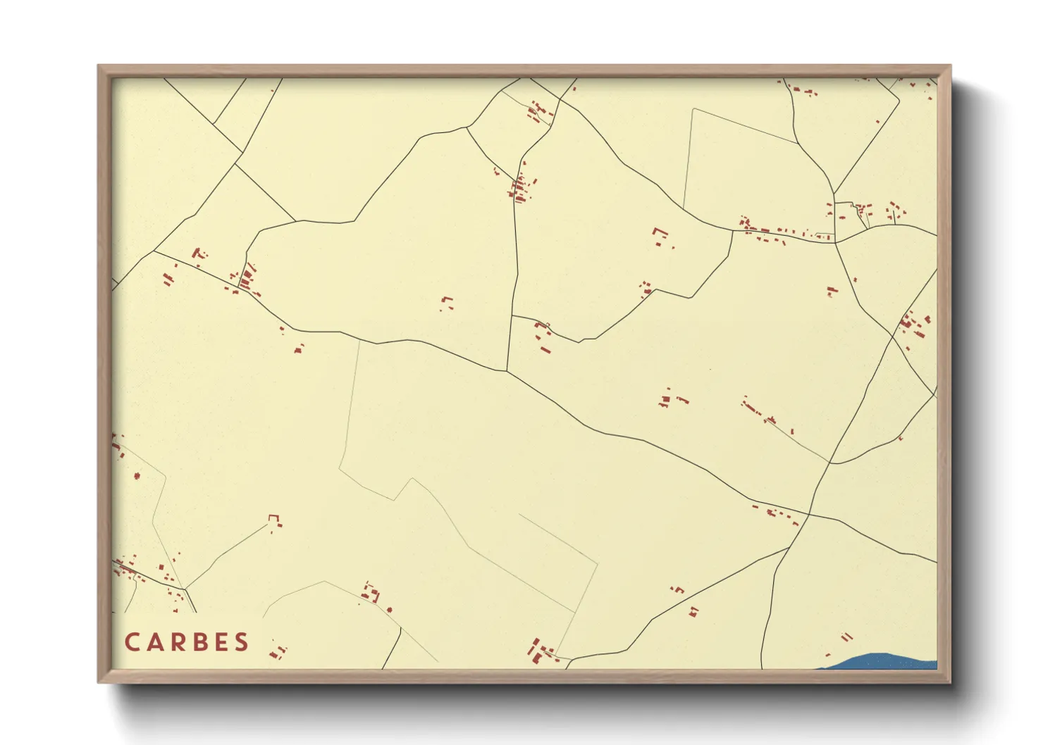 Une affiche de carte sur Carbes