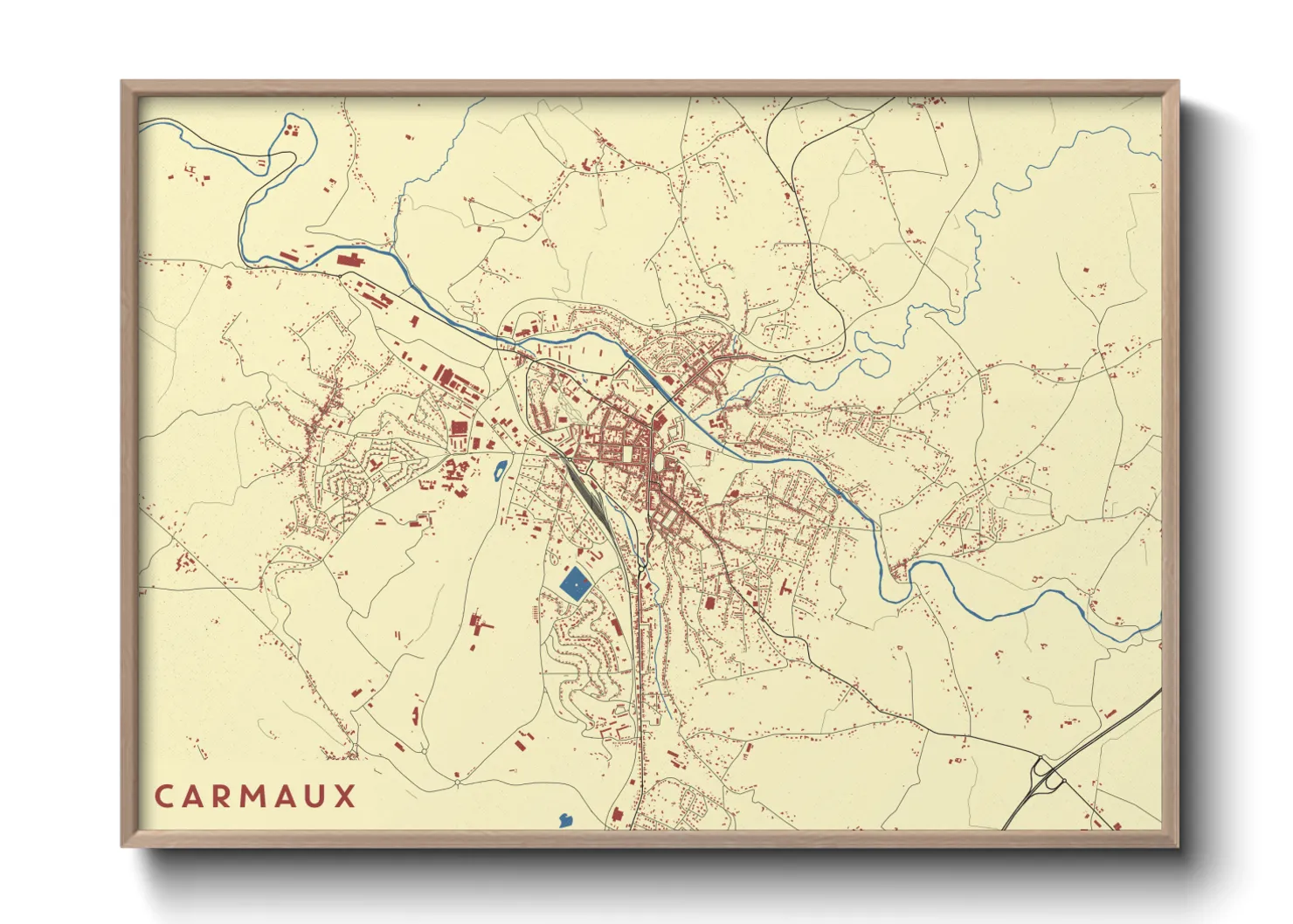 Une affiche de carte sur Carmaux