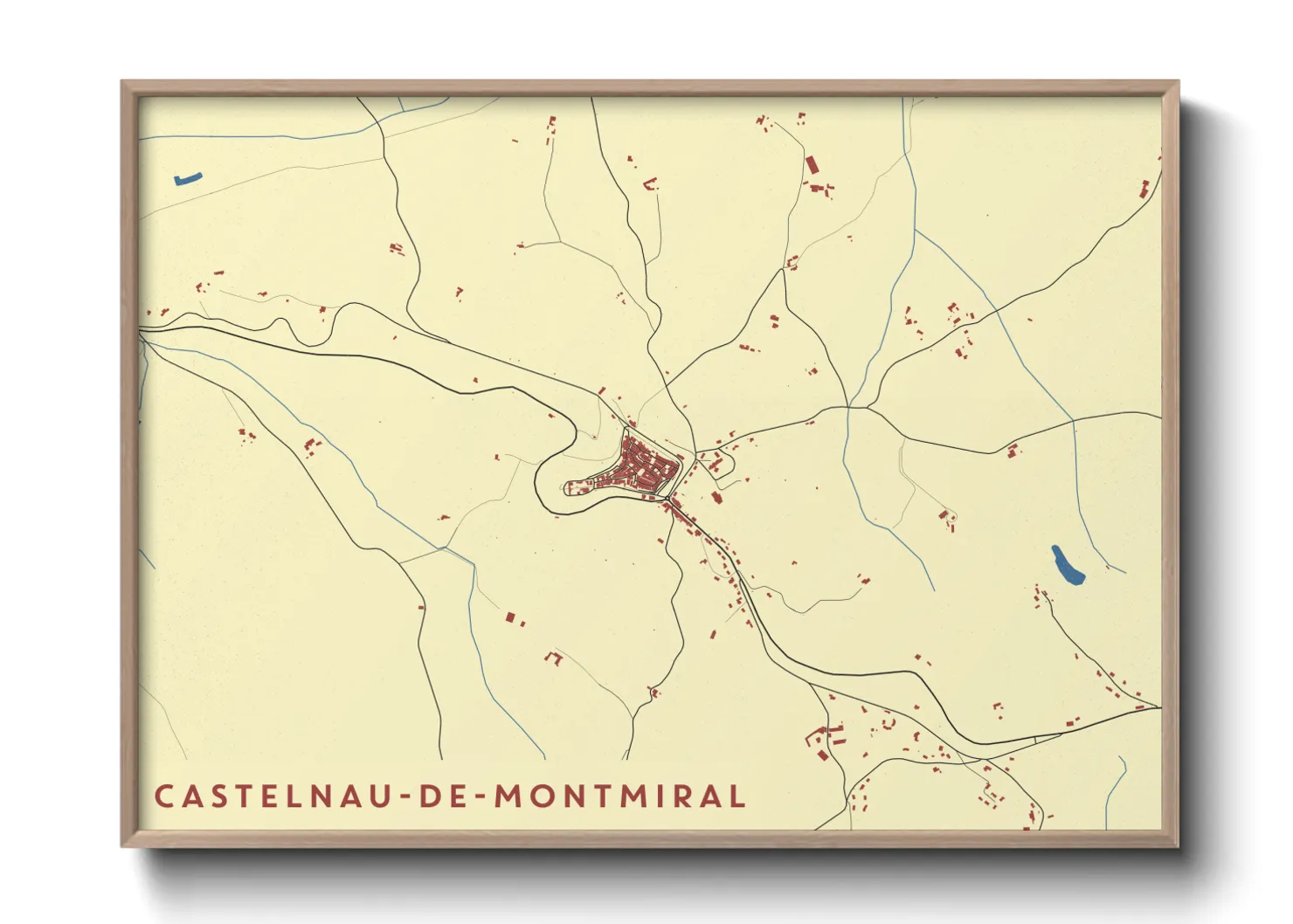 Une affiche de carte sur Castelnau-de-Montmiral