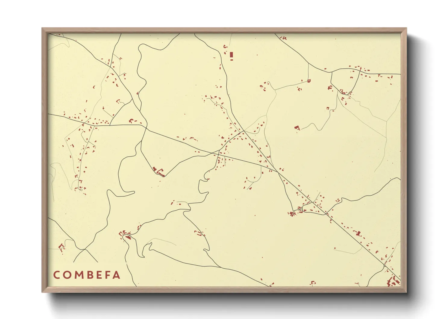 Une affiche de carte sur Combefa