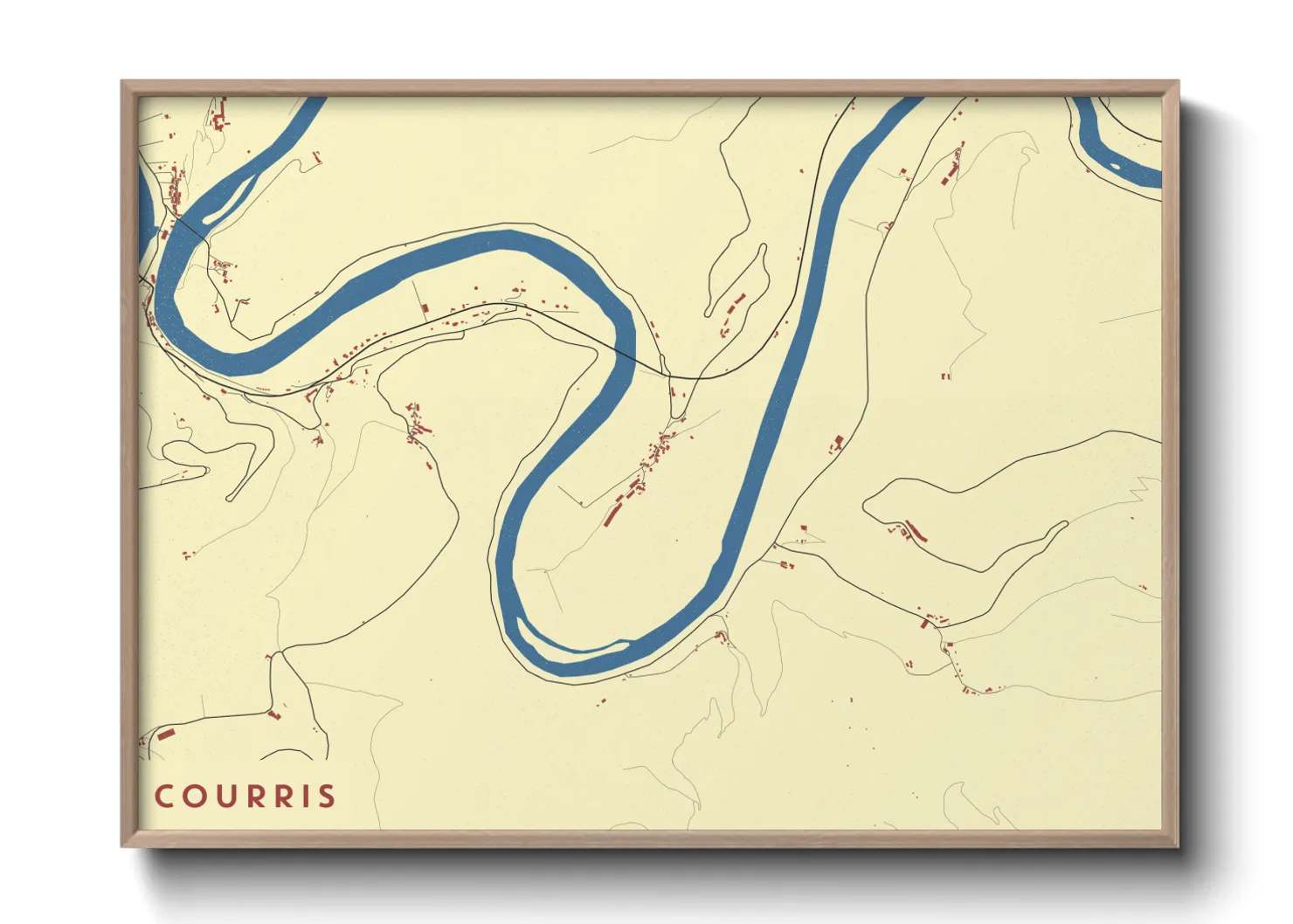 Une affiche de carte sur Courris