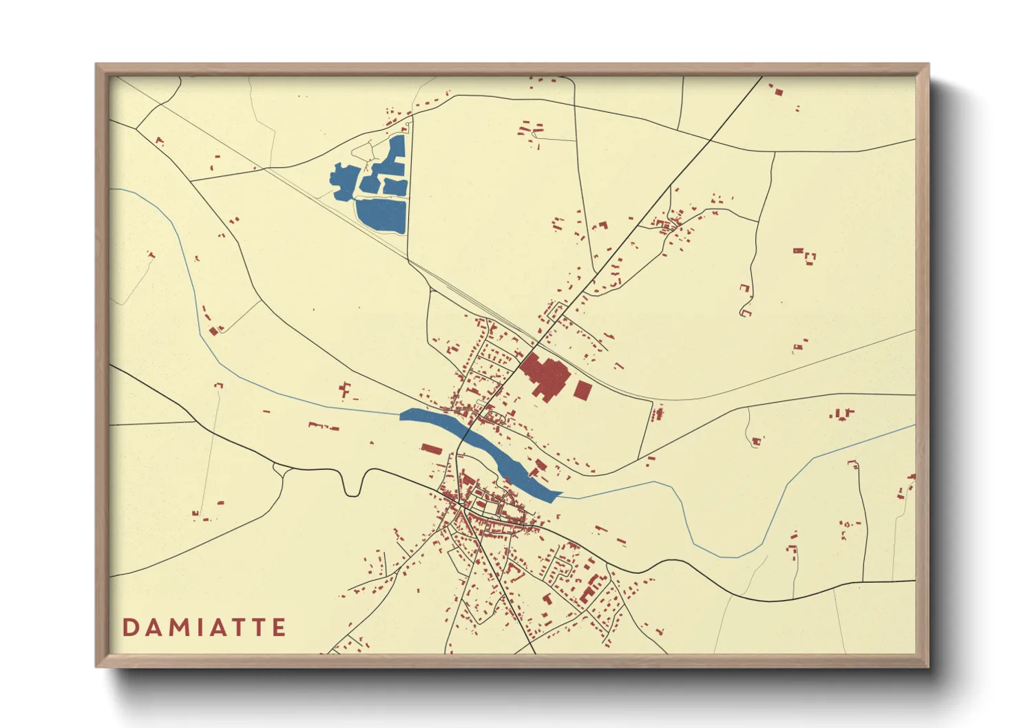 Une affiche de carte sur Damiatte