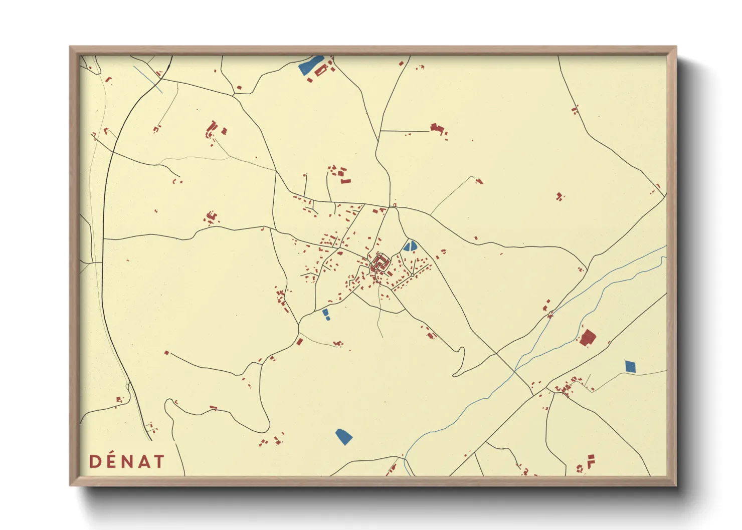 Une affiche de carte sur Dénat
