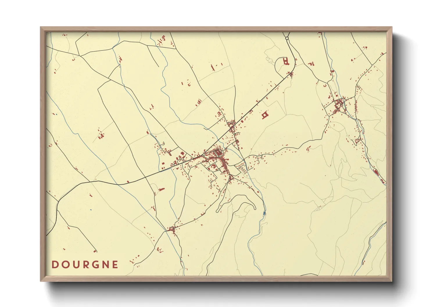 Une affiche de carte sur Dourgne
