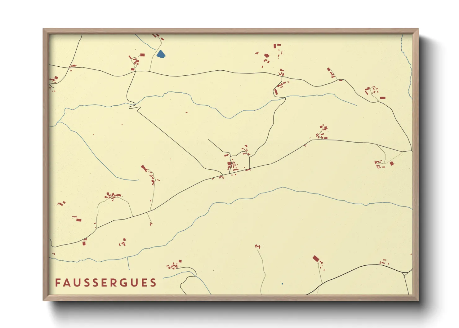 Une affiche de carte sur Faussergues