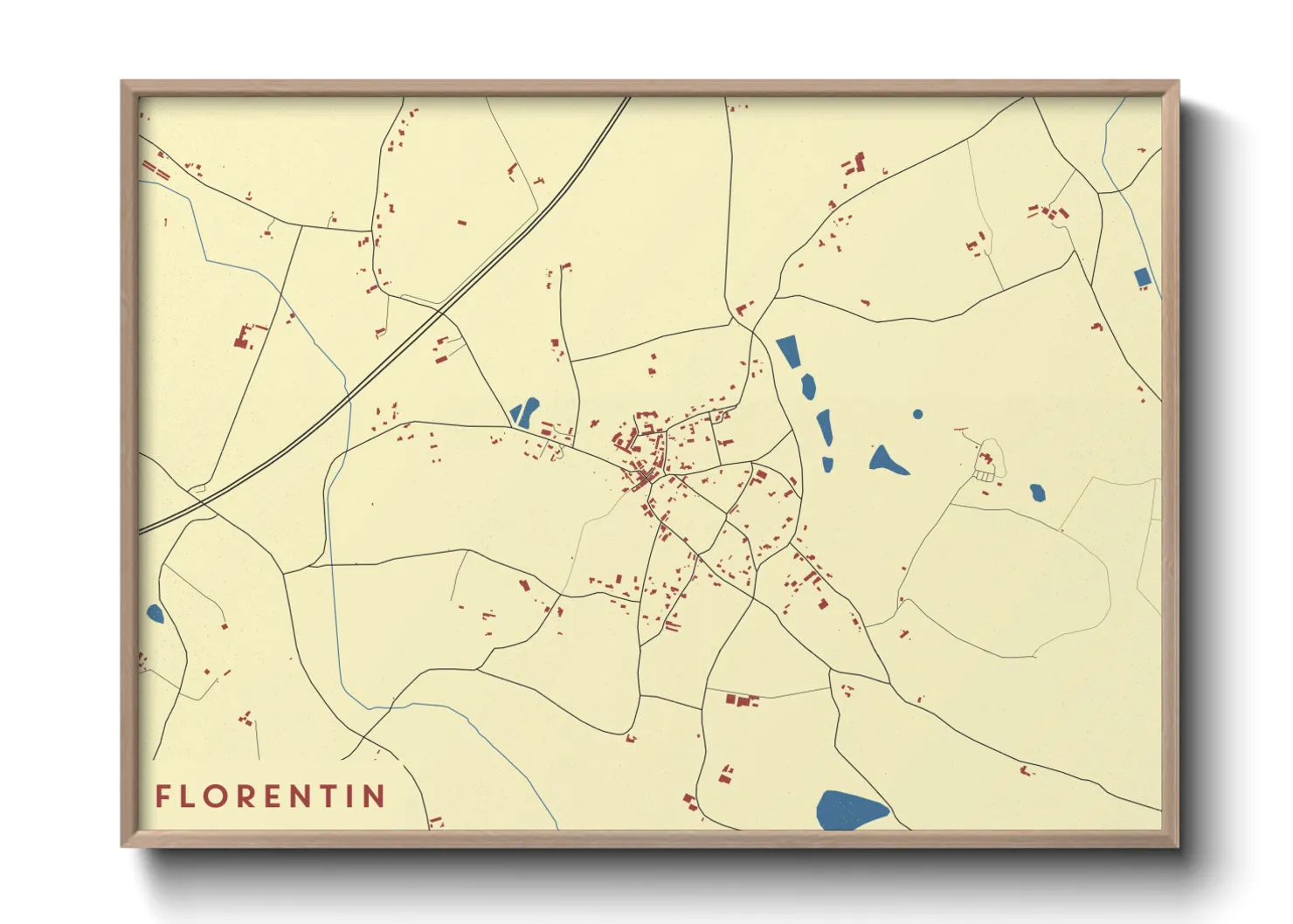 Une affiche de carte sur Florentin
