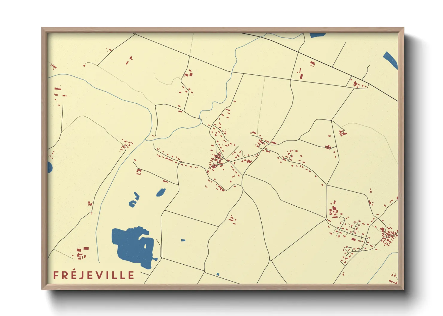 Une affiche de carte sur Fréjeville