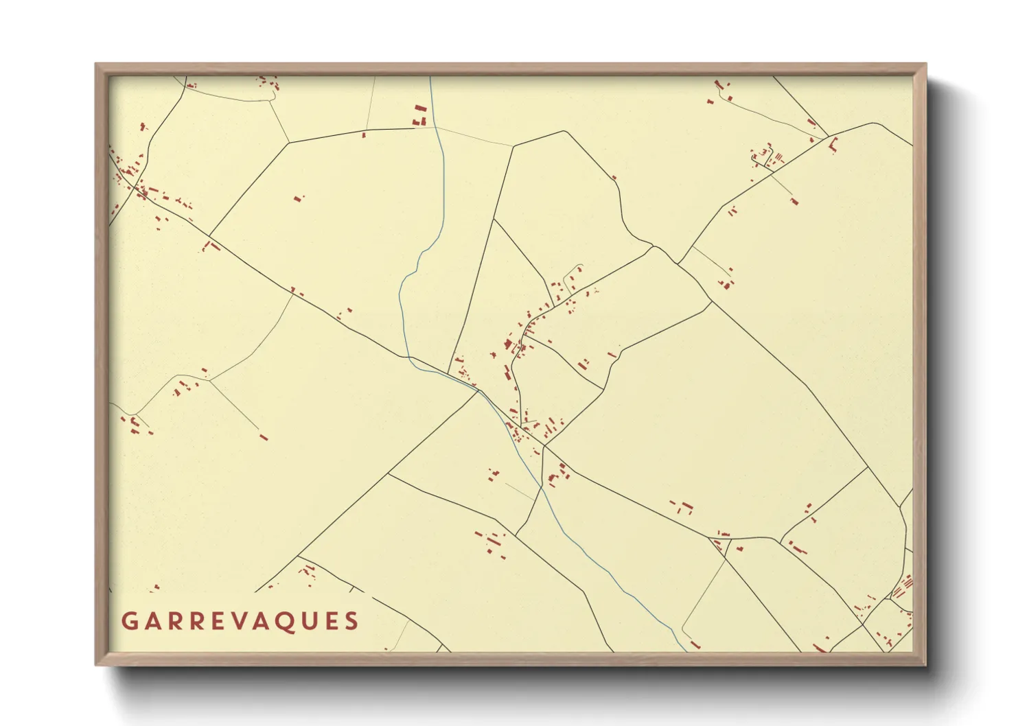 Une affiche de carte sur Garrevaques