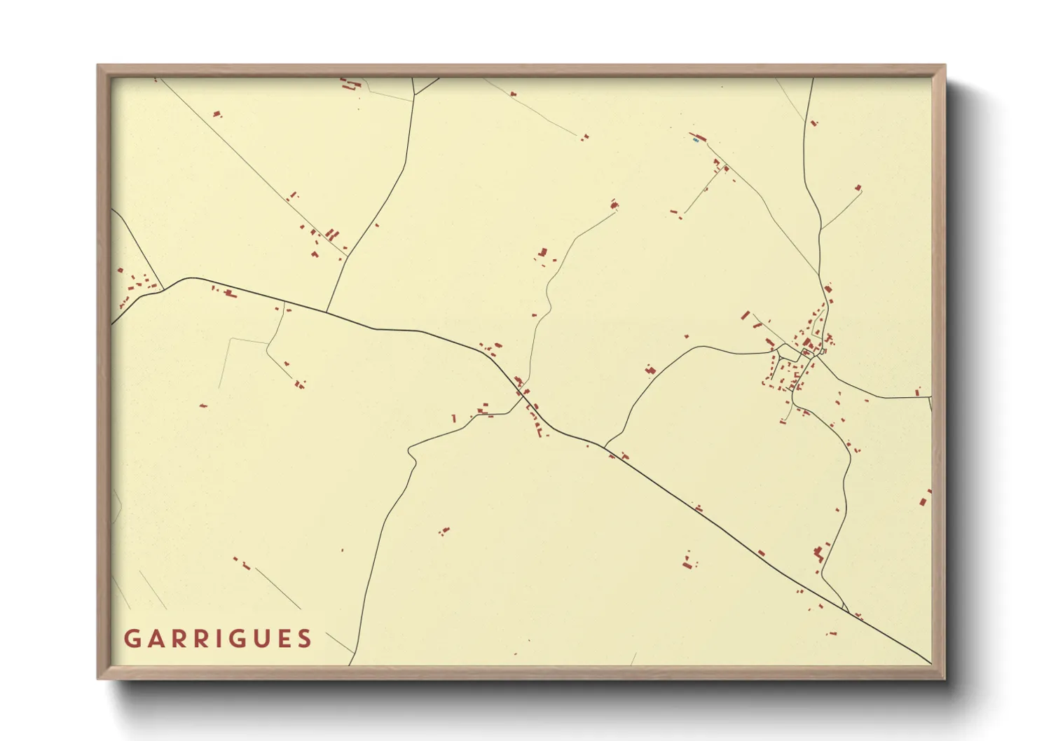 Une affiche de carte sur Garrigues