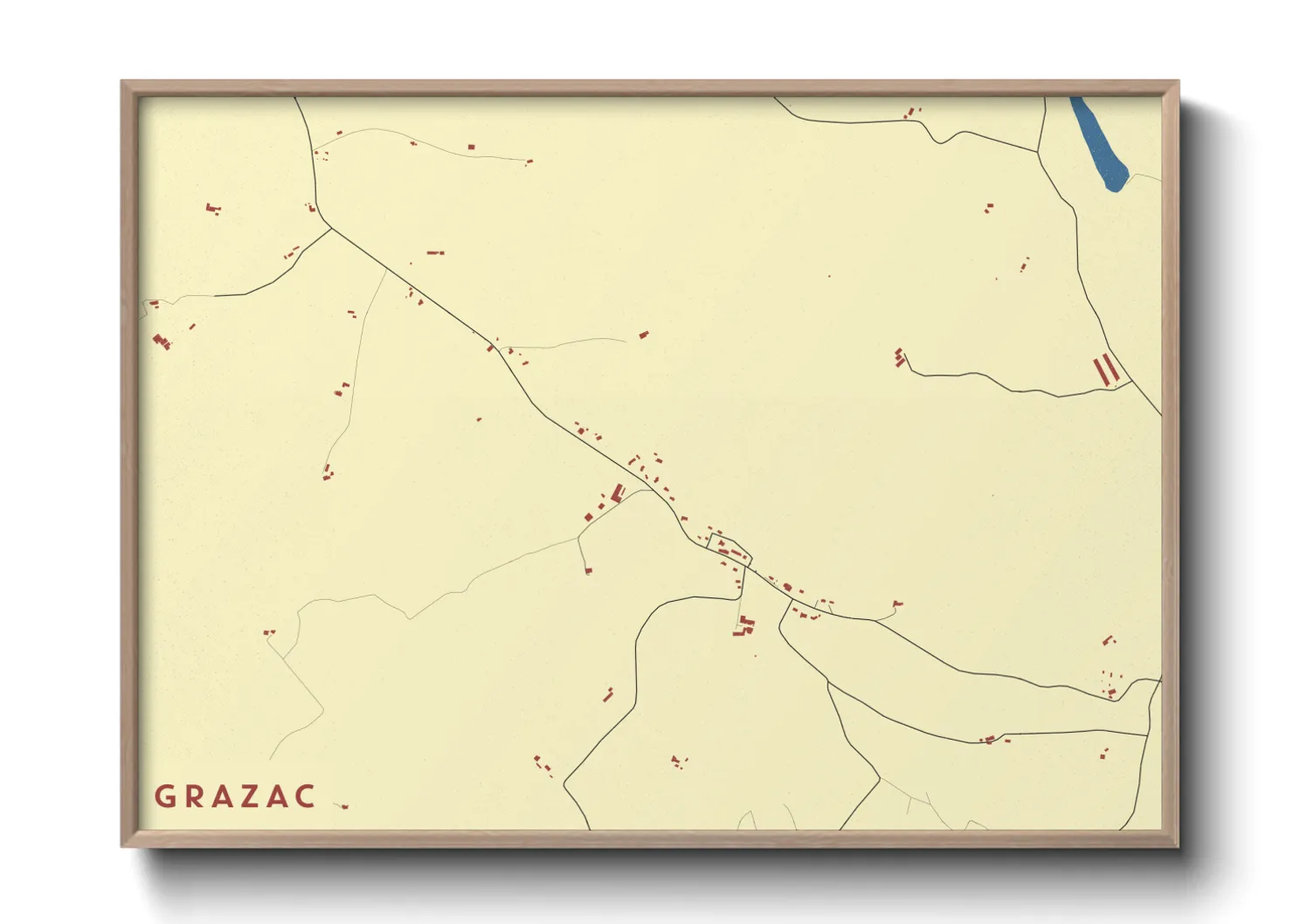 Une affiche de carte sur Grazac