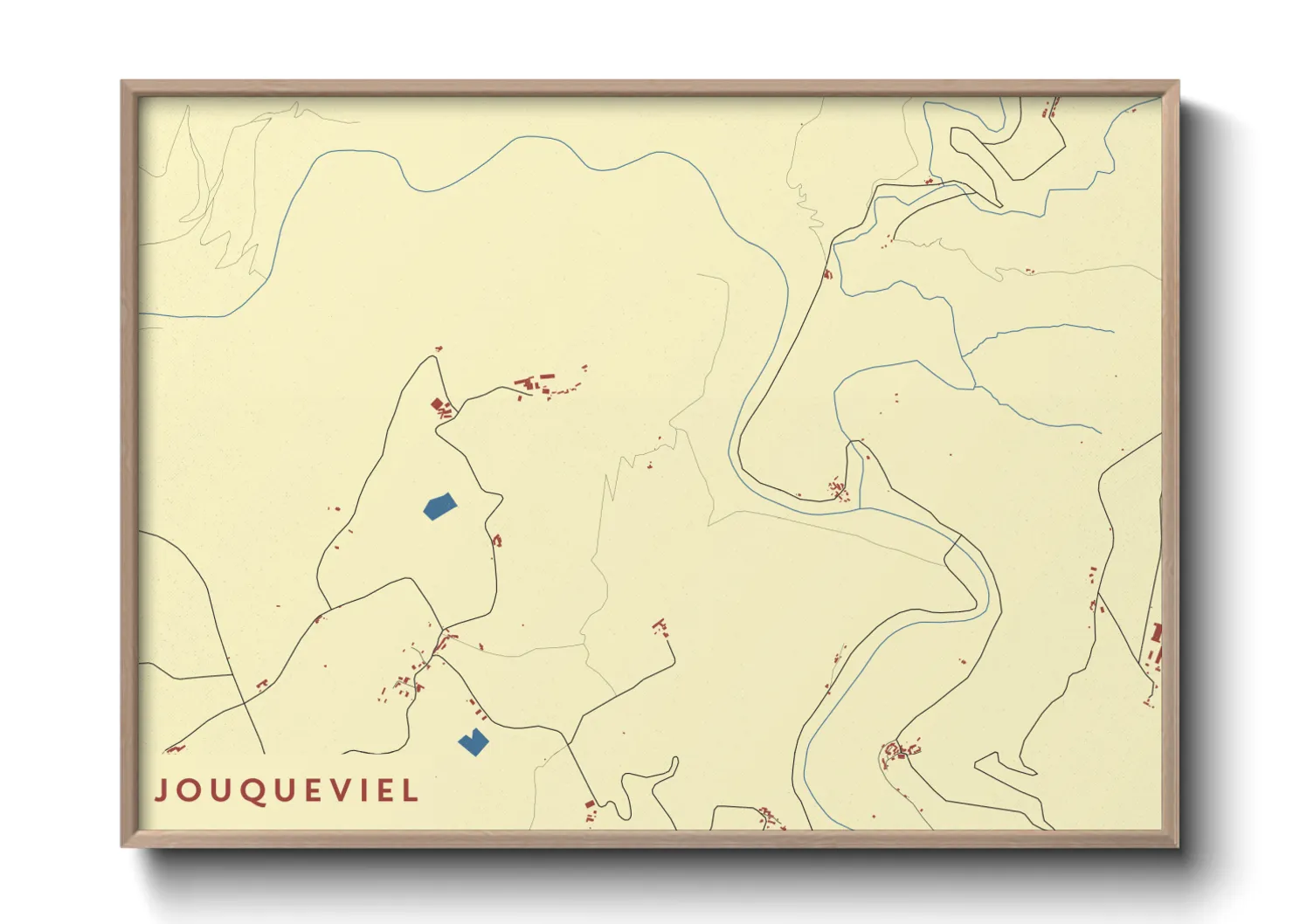 Une affiche de carte sur Jouqueviel