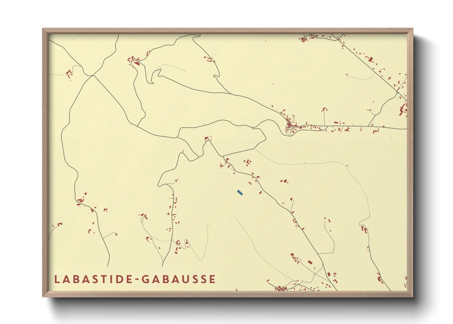 Une affiche de carte sur Labastide-Gabausse