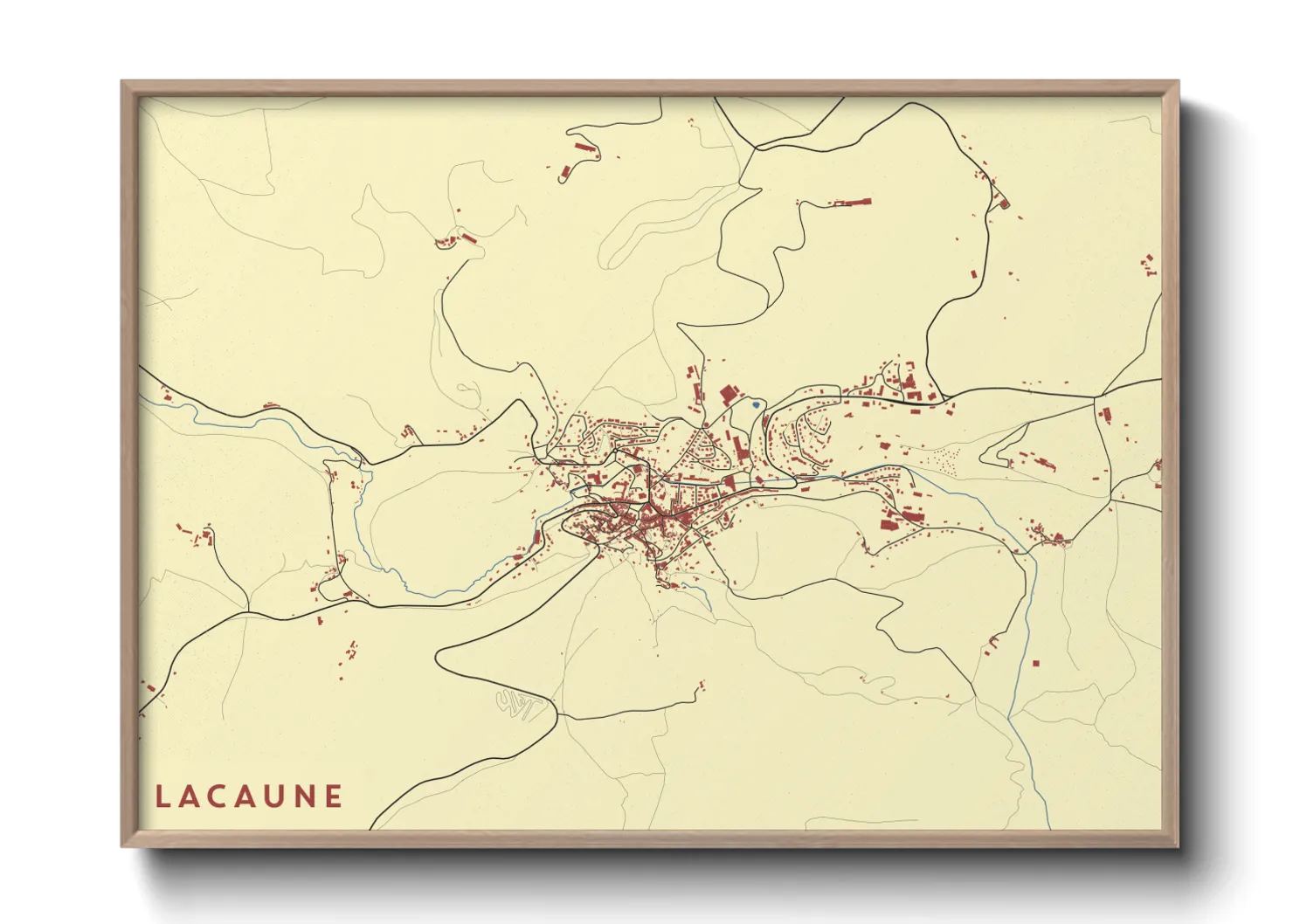 Une affiche de carte sur Lacaune