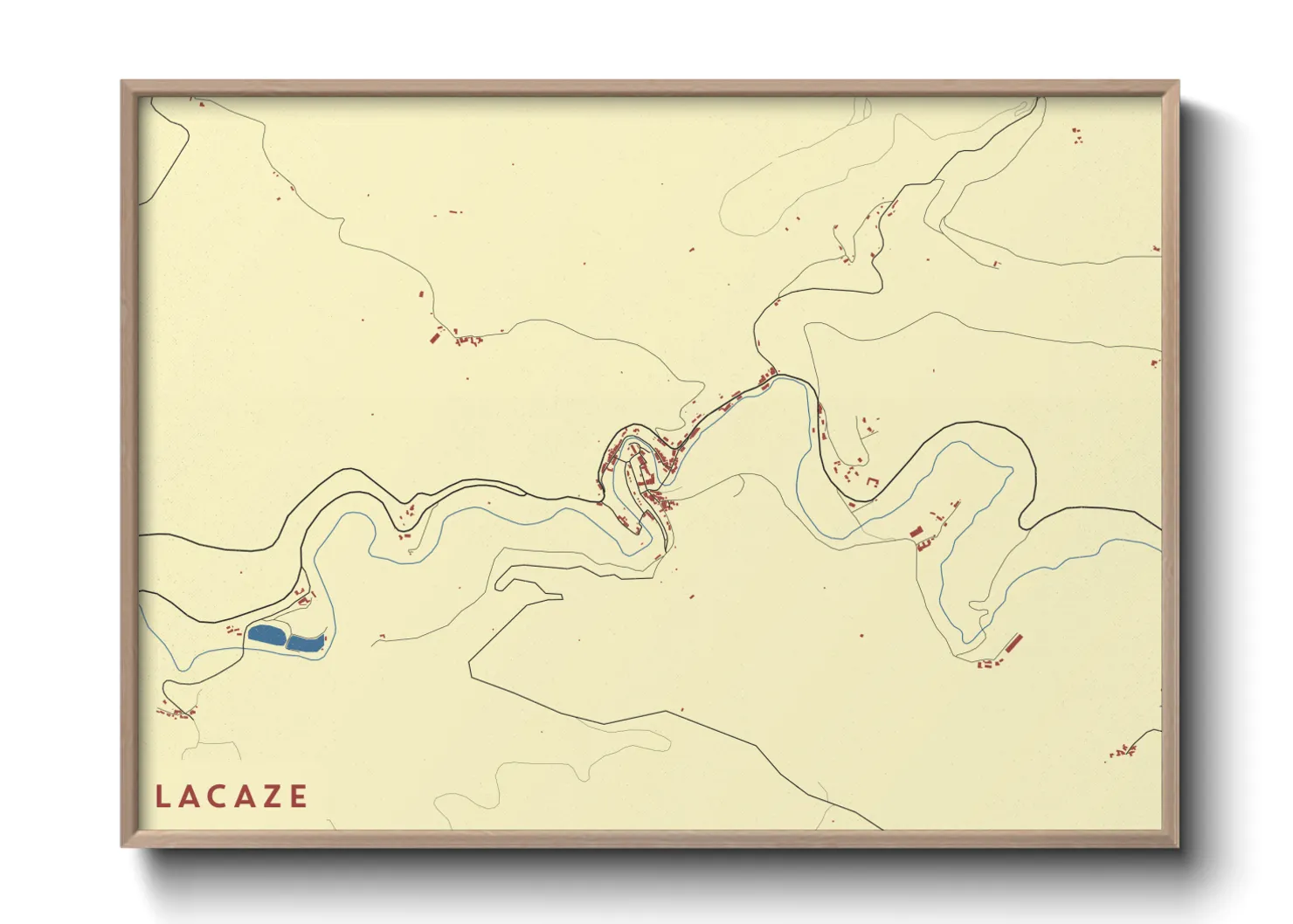 Une affiche de carte sur Lacaze