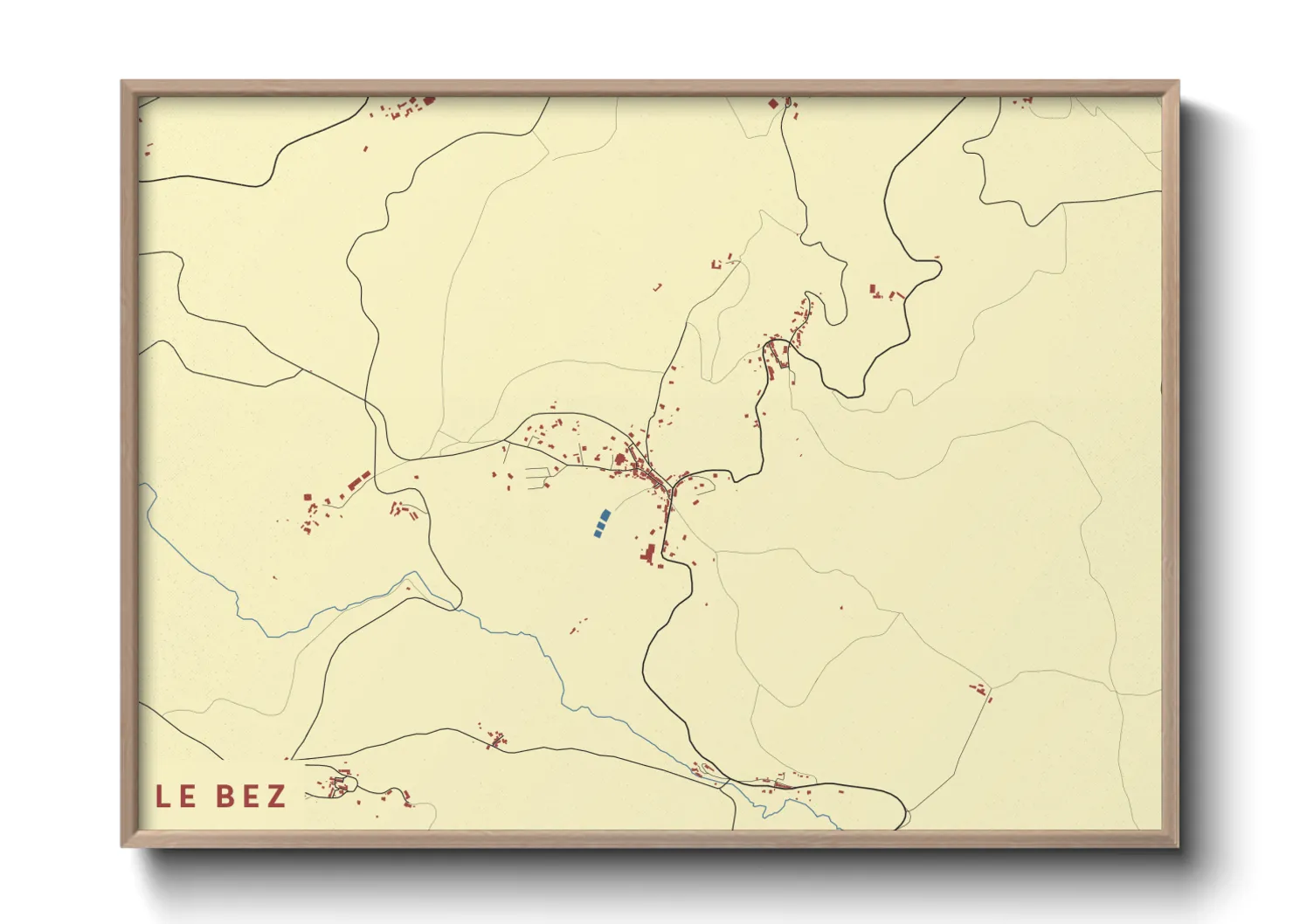 Une affiche de carte sur Le Bez