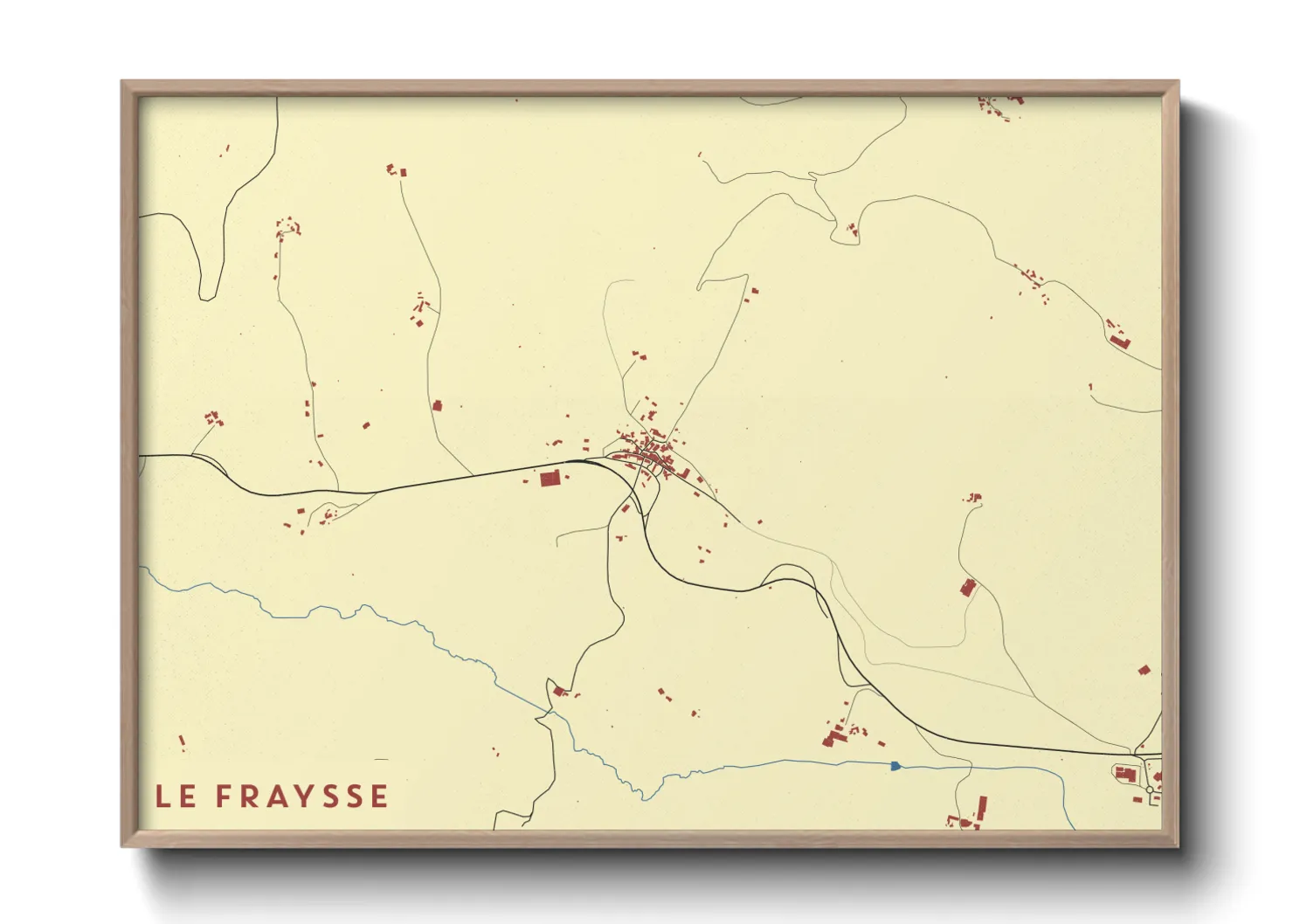 Une affiche de carte sur Le Fraysse