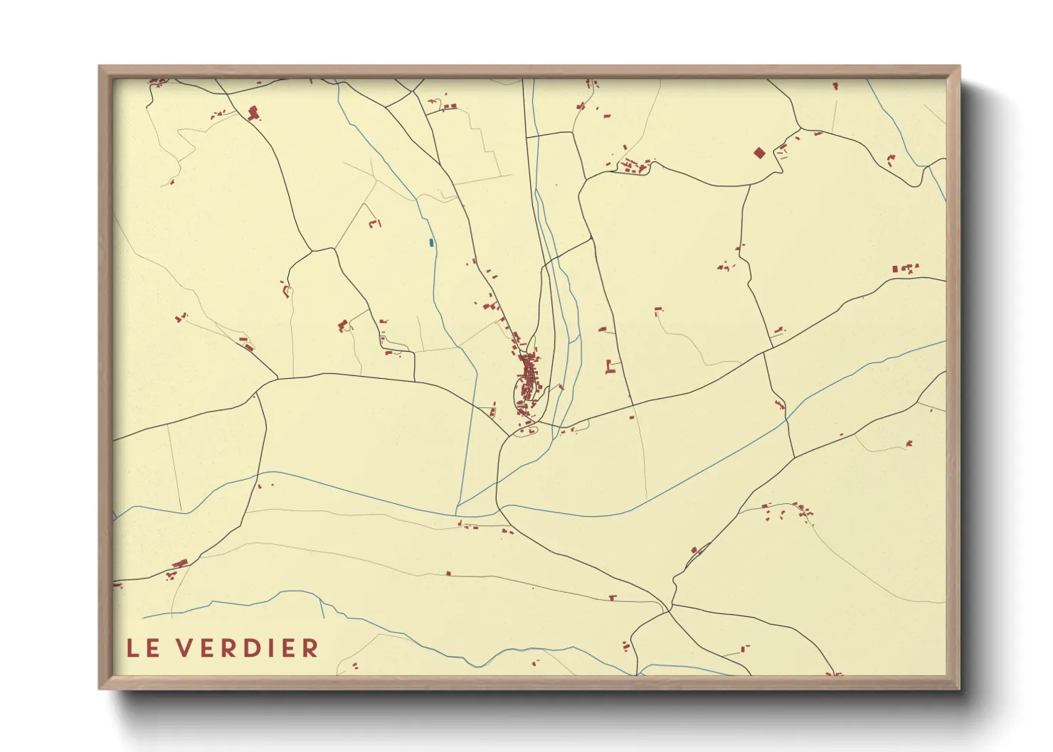 Une affiche de carte sur Le Verdier
