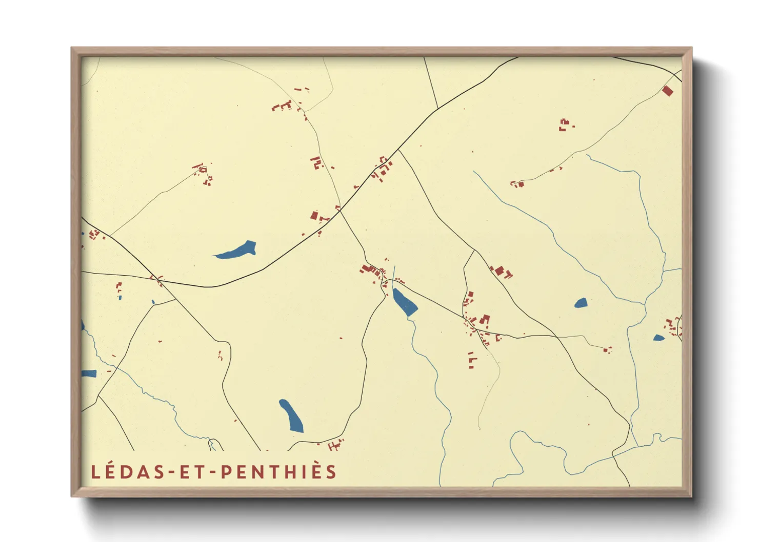 Une affiche de carte sur Lédas-et-Penthiès