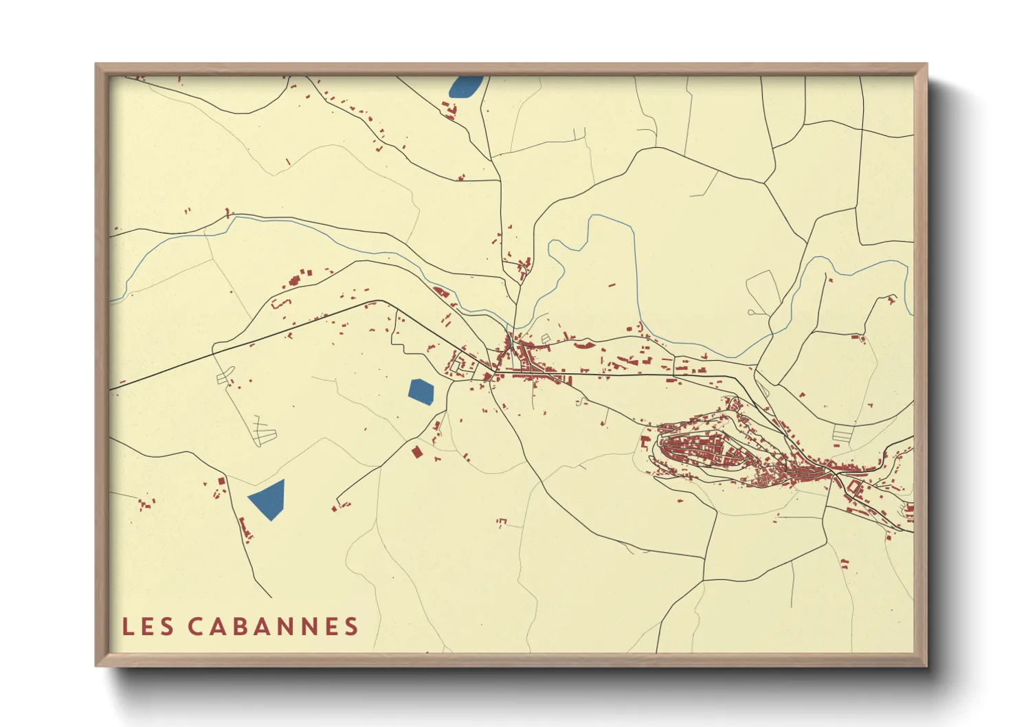 Une affiche de carte sur Les Cabannes
