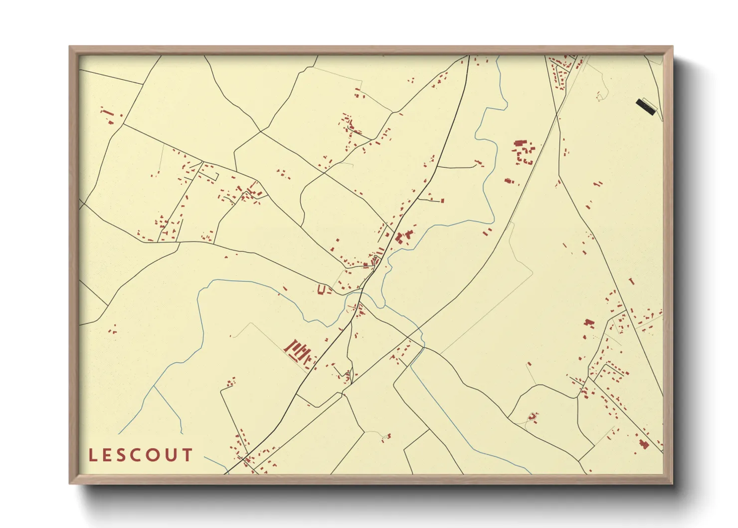 Une affiche de carte sur Lescout