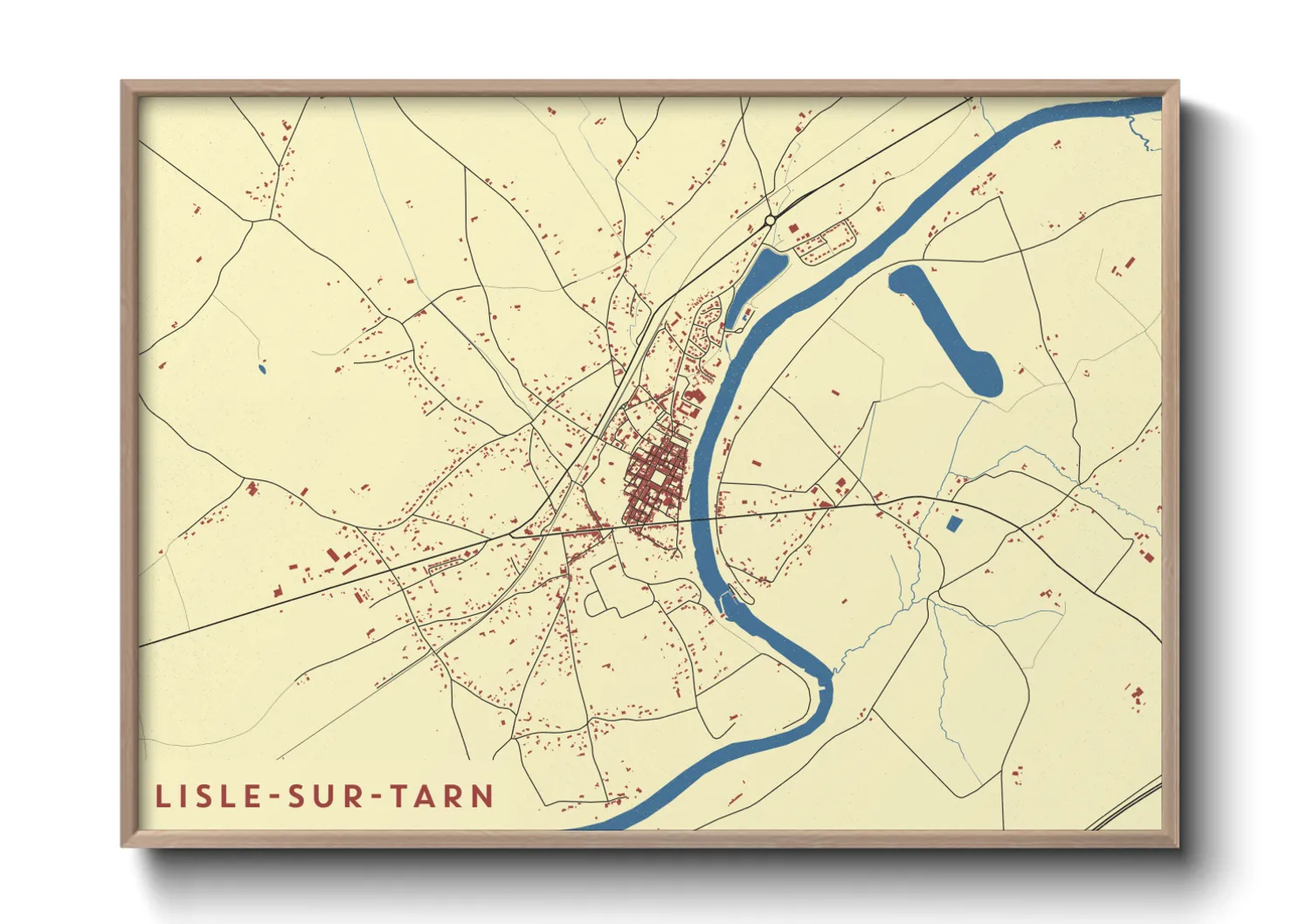 Une affiche de carte sur Lisle-sur-Tarn