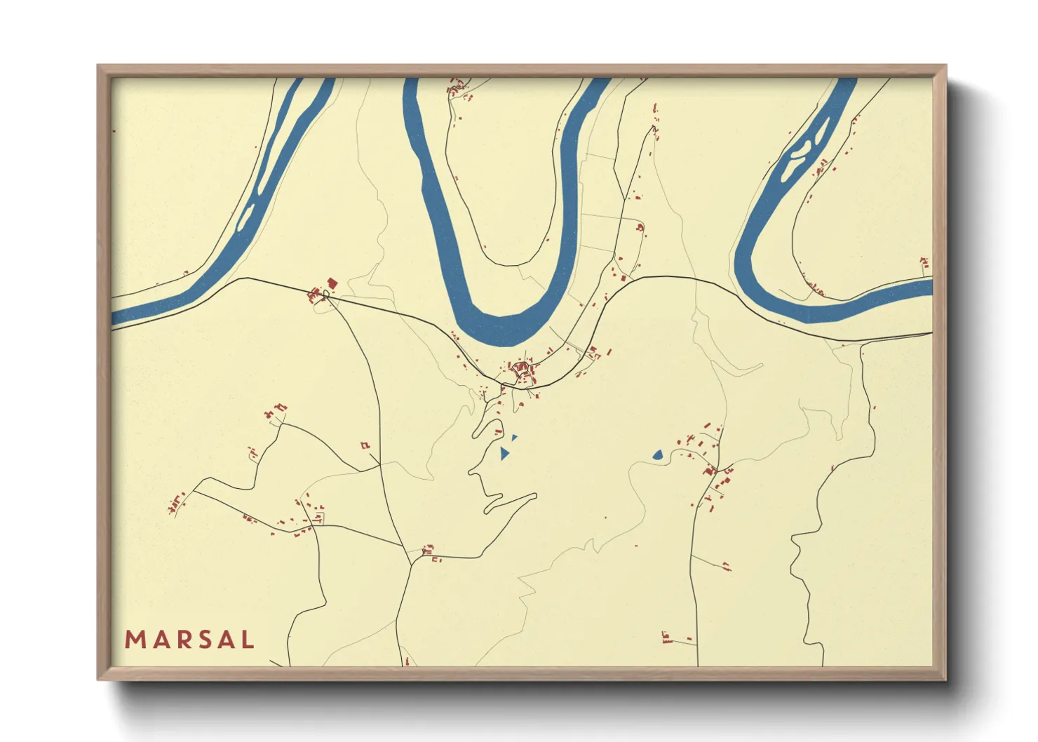 Une affiche de carte sur Marsal