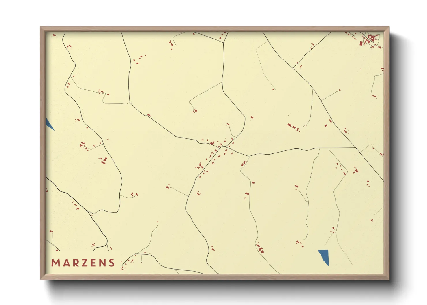 Une affiche de carte sur Marzens
