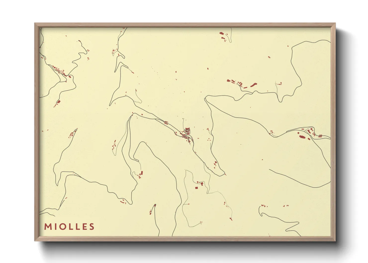 Une affiche de carte sur Miolles
