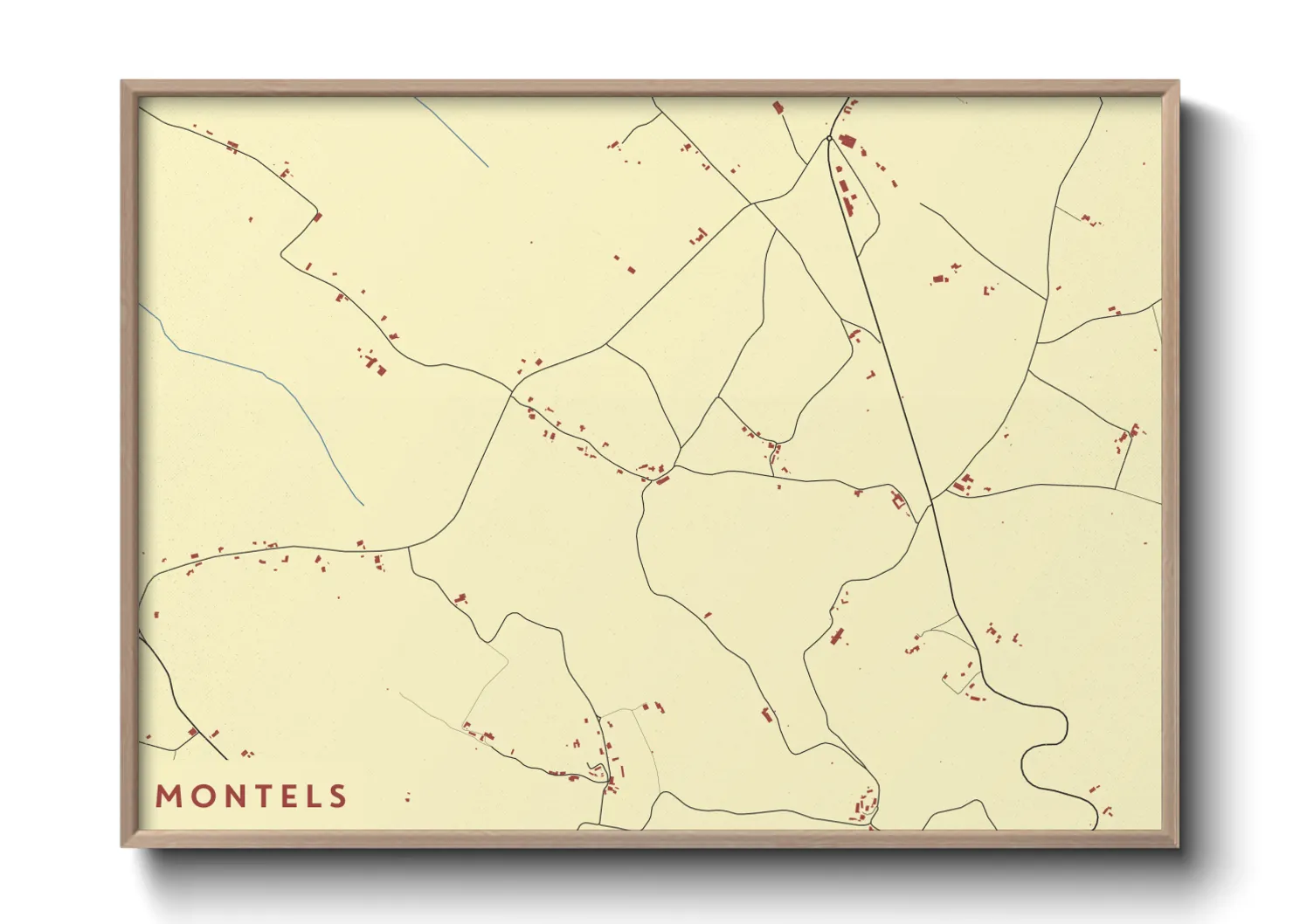 Une affiche de carte sur Montels