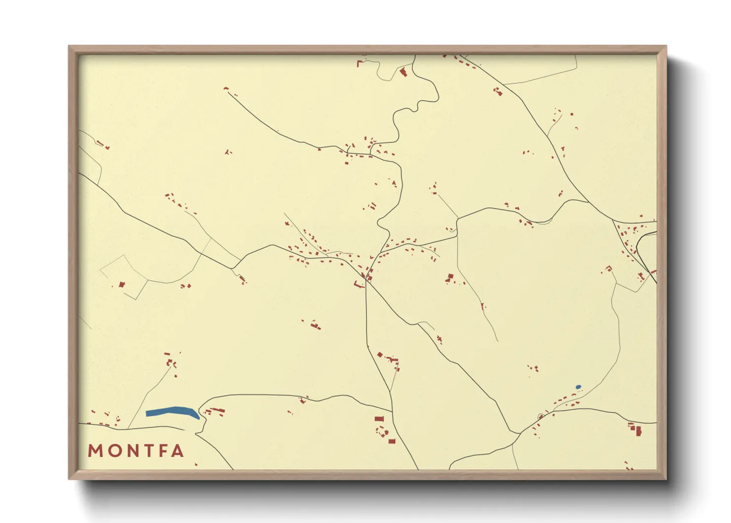 Une affiche de carte sur Montfa