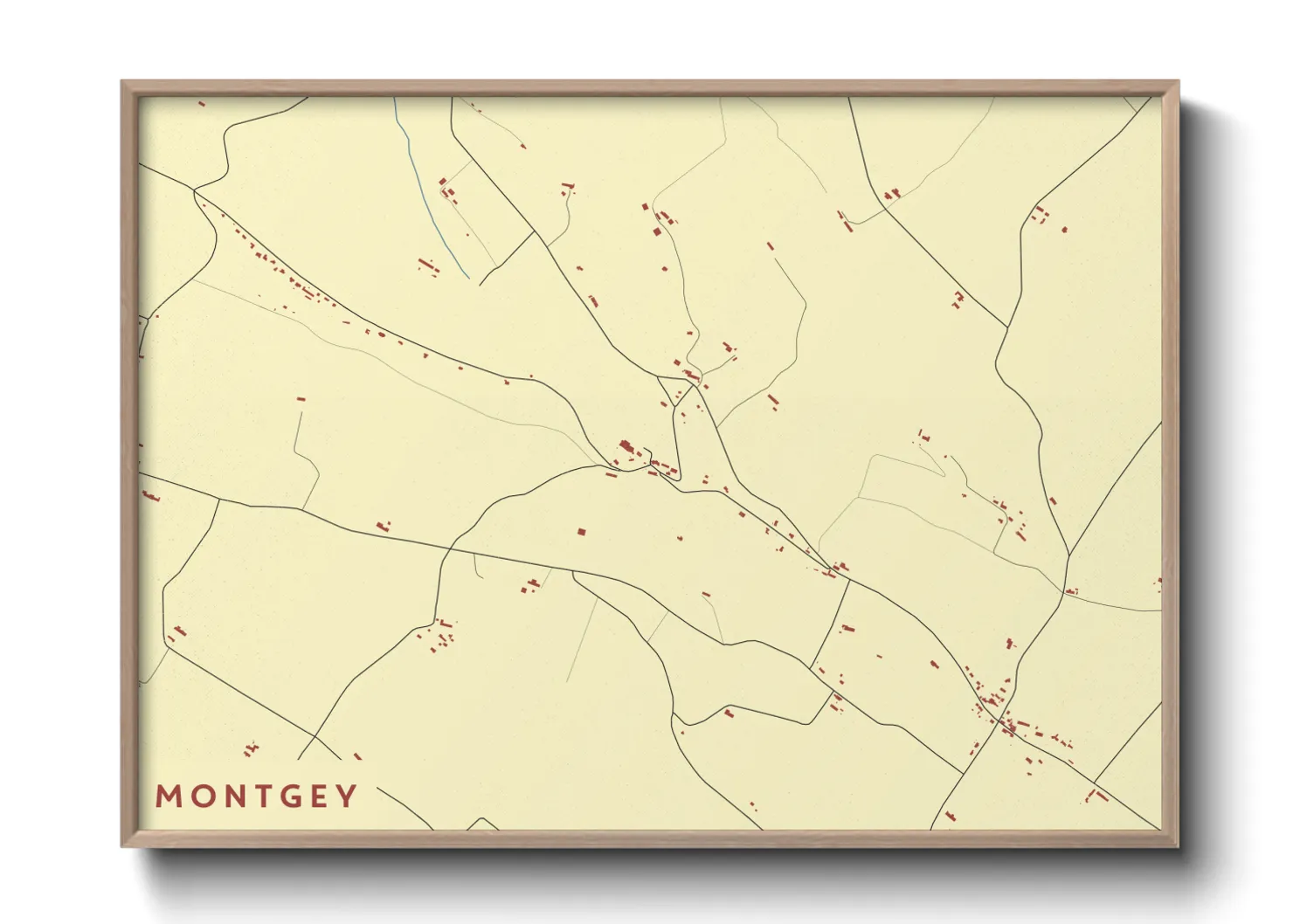 Une affiche de carte sur Montgey