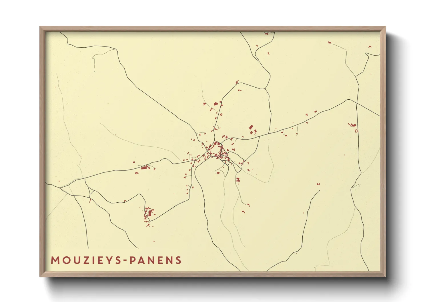 Une affiche de carte sur Mouzieys-Panens