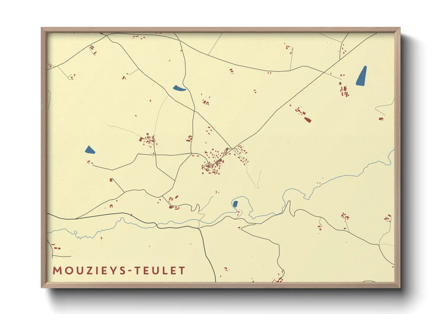 Une affiche de carte sur Mouzieys-Teulet