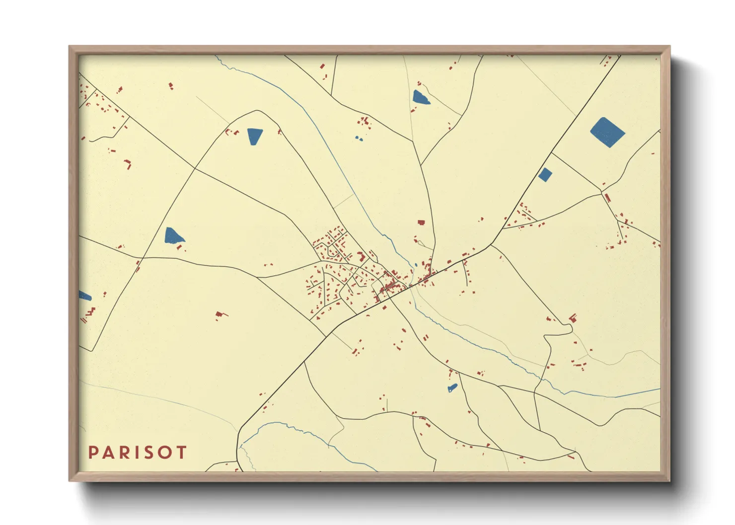 Une affiche de carte sur Parisot